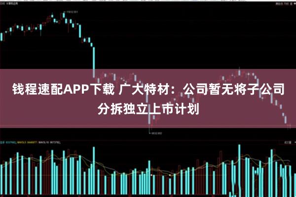钱程速配APP下载 广大特材：公司暂无将子公司分拆独立上市计划