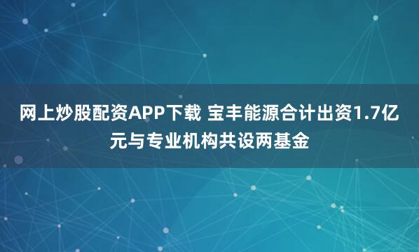 网上炒股配资APP下载 宝丰能源合计出资1.7亿元与专业机构共设两基金